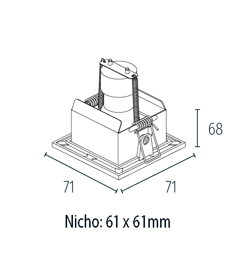 Dimensões de EMBUTIDO QUADRADO V2 PAR16 50W GU10