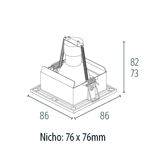 Dimensões de EMBUTIDO QUADRADO V2 MR11 35W GU10