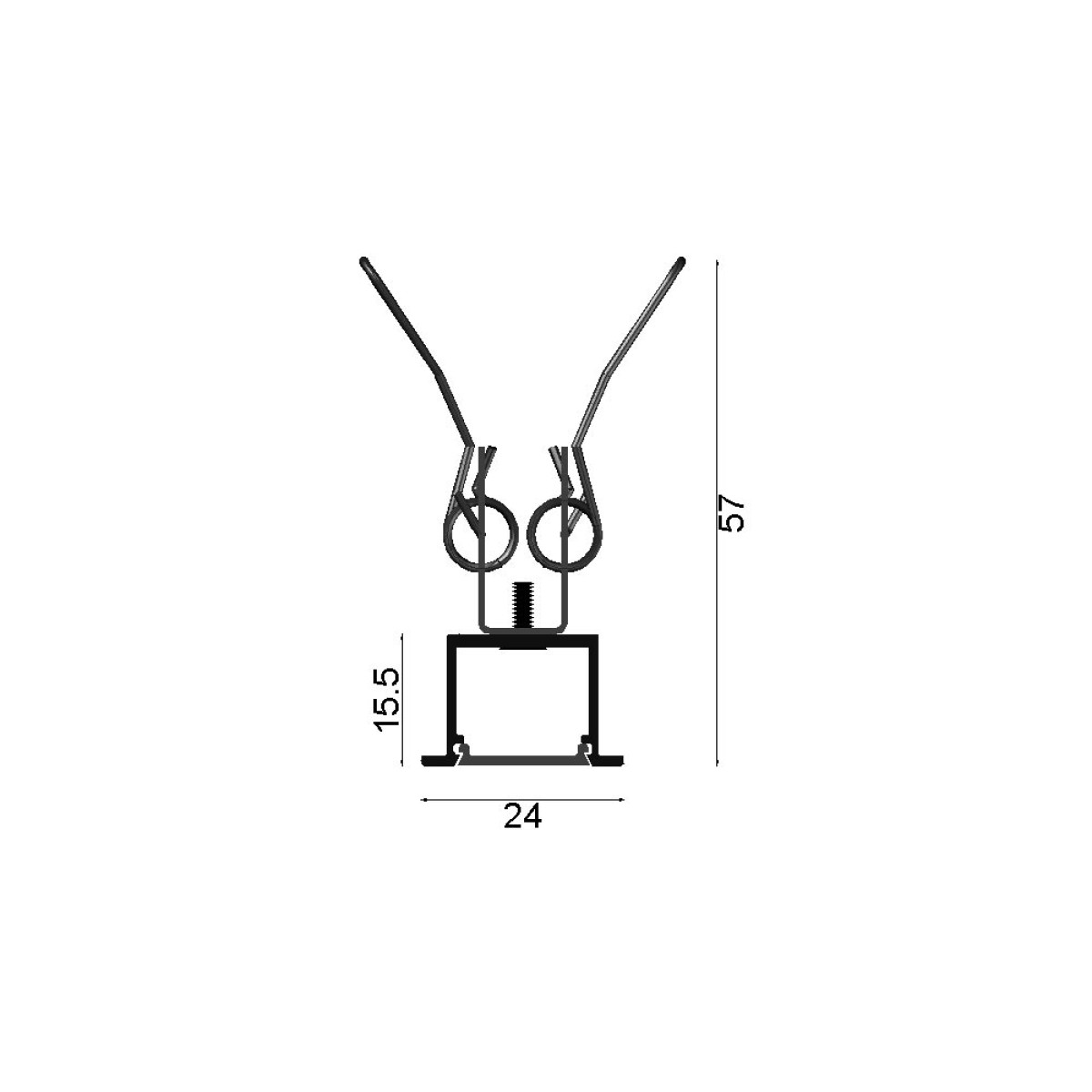 Dimensões de EMBUTIDO PERFILED COM ABA