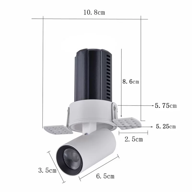 Dimensões de EMBUTIDO S/AB RETRATIL 7W BIV 24G 2700K IRC97