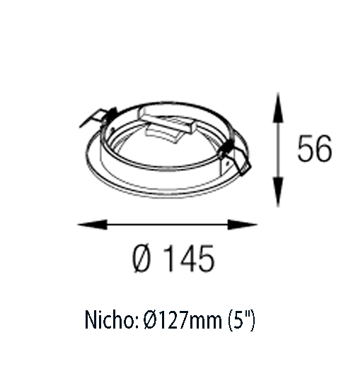 Dimensões de EMBUTIDO REDONDO AR111 ORIENTAVEL GU10