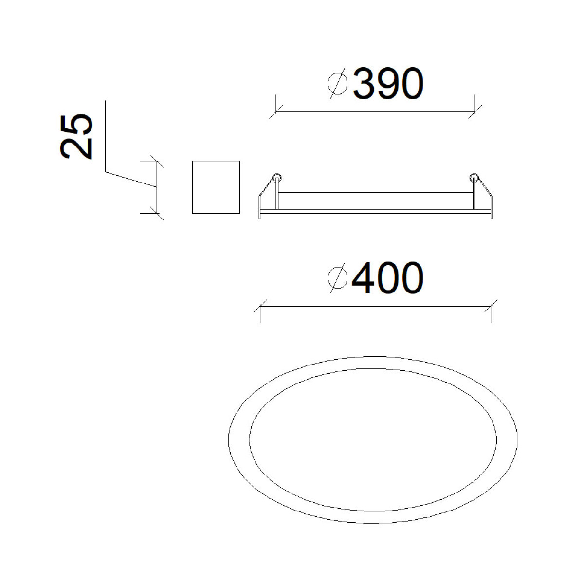 Dimensões de EMBUTIDO INSERT-R 400 30W 100~240V 2560LM 3000K