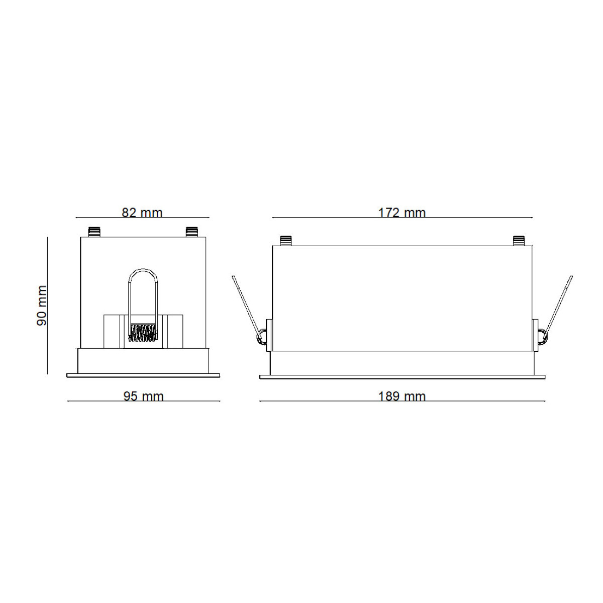 Dimensões de EMBUTIDO MINI FRAME PAR16 2X50W GU10