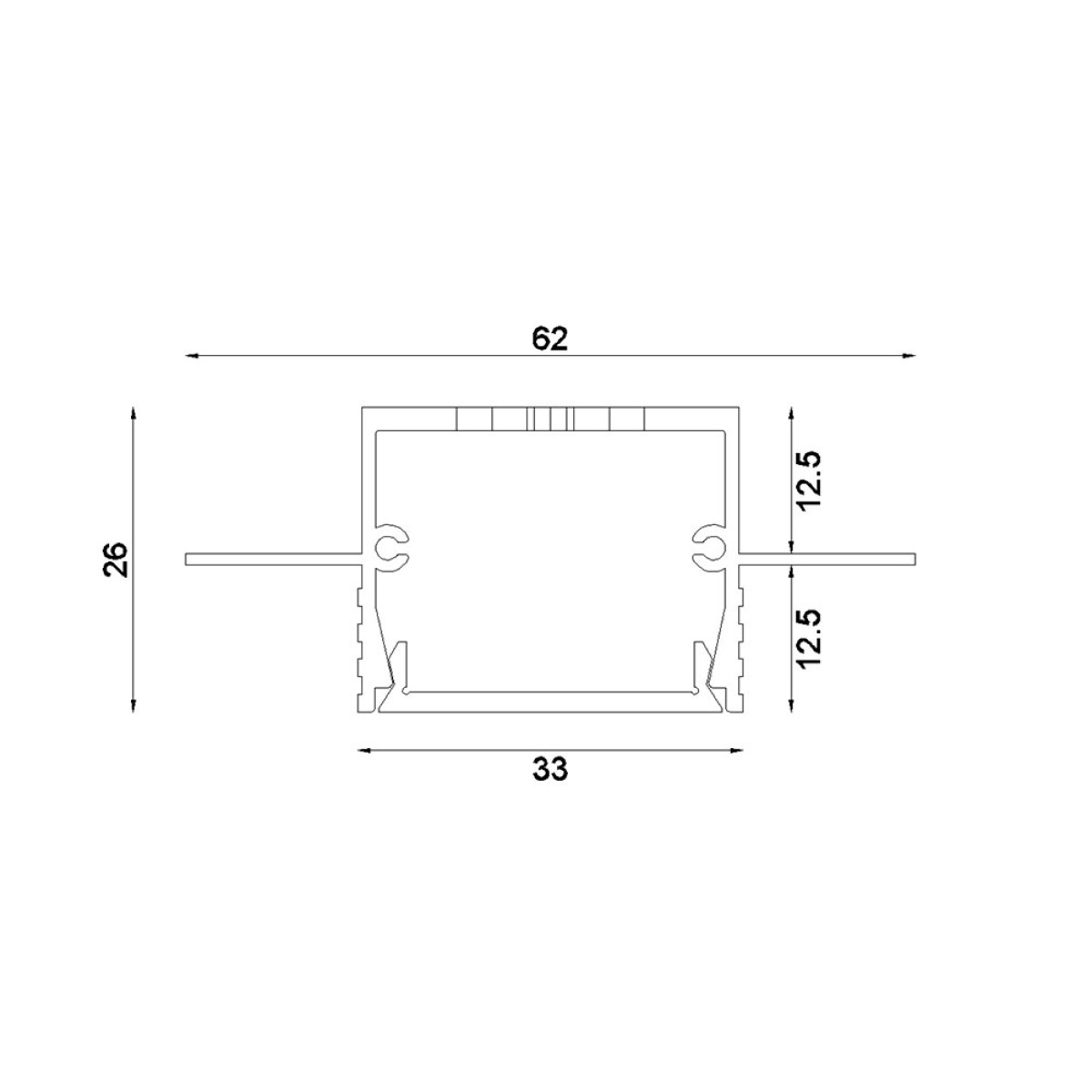 Dimensões de EMBUTIDO MULTI SEM ABA 2250 52W BIVOLT 3000K