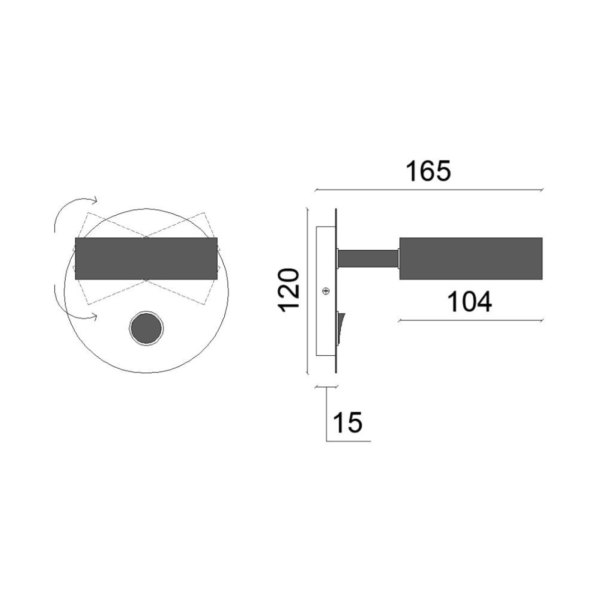 Dimensões de ARANDELA JS LED 5,5W 127V INTERRUPTOR