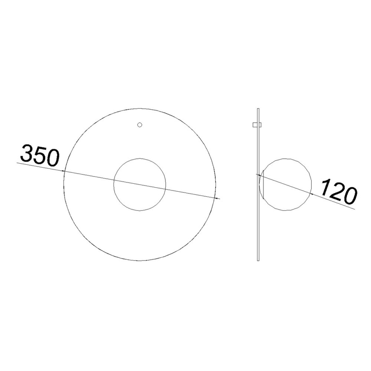 Dimensões de ARANDELA O2 OXIGÊNIO 35 1XG9 LED