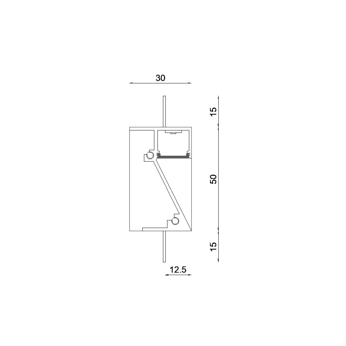 Dimensões de BALIZADOR PERFILED SEM ABA