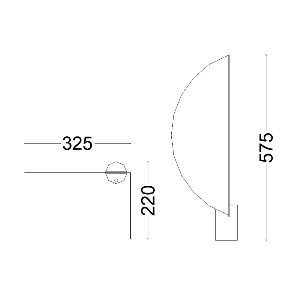 Dimensões de ABAJUR NOVENTA G 3W BIVOLT