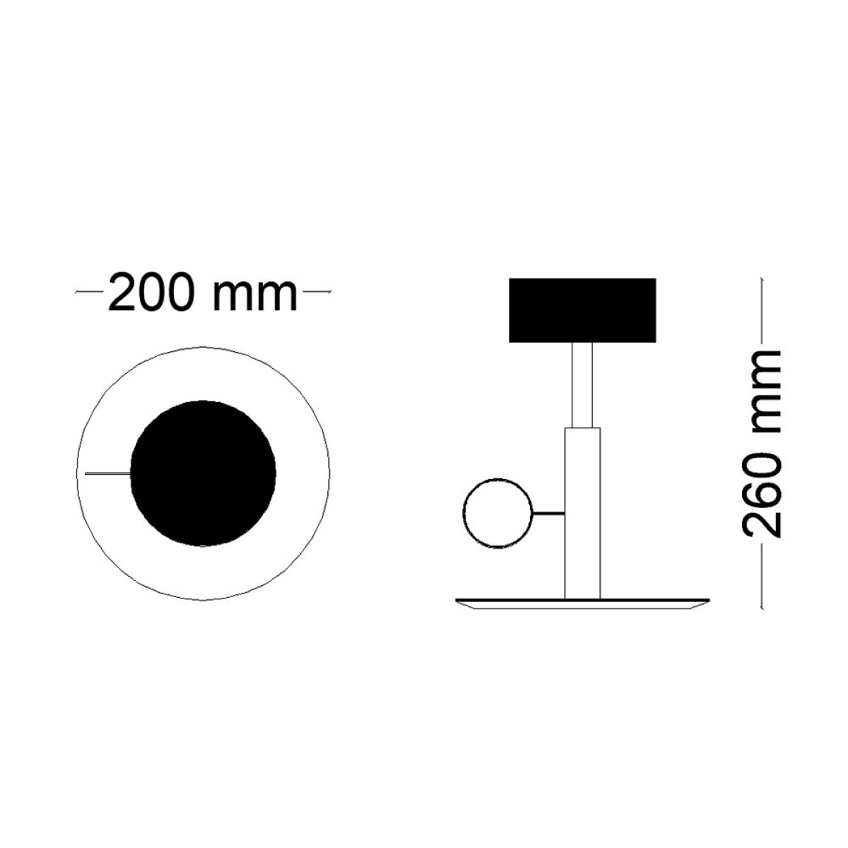 Dimensões de ABAJUR VELA LED 6W BIVOLT 2700K