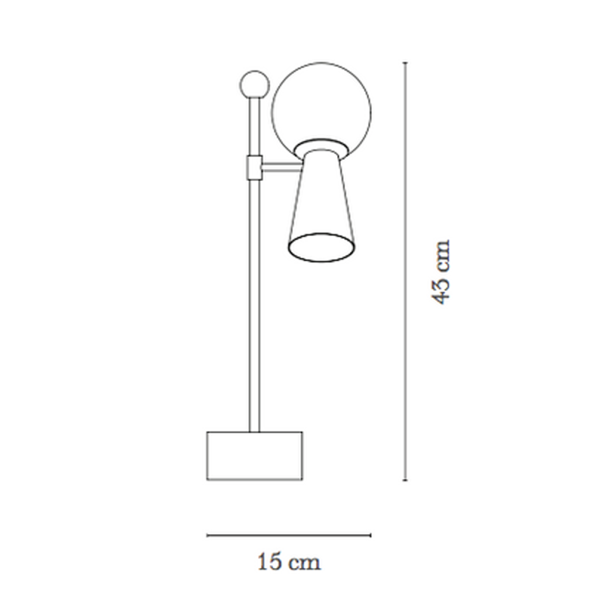 Dimensões de LUMINÁRIA MESA PIVO 1XG9 + 1XGU10