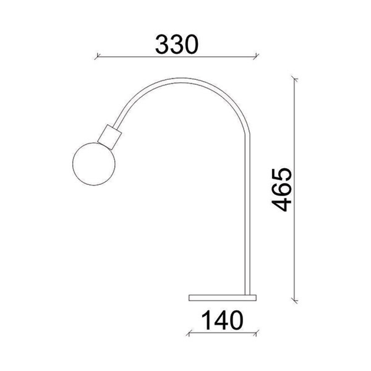 Dimensões de ABAJUR AGNI 40W E27