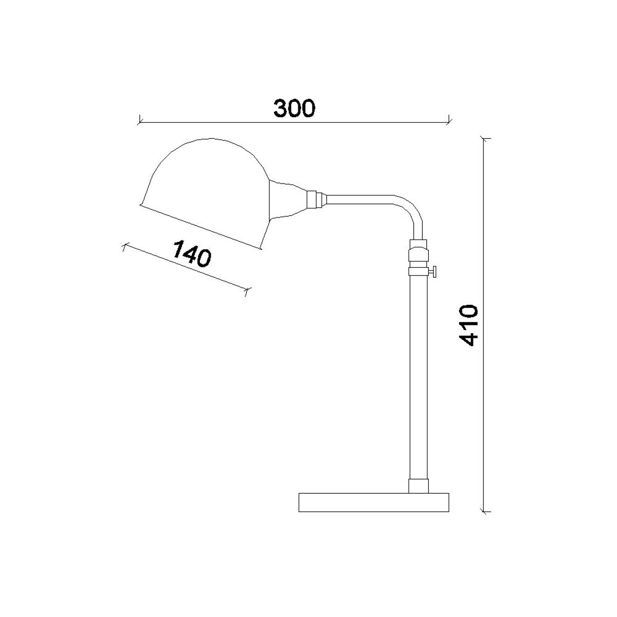 Dimensões de LUMINARIA DE MESA DUDA E27