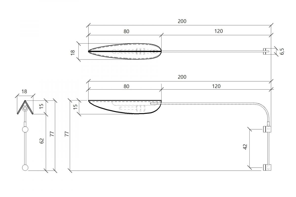 Dimensões de ARANDELA TOTI 200 E27